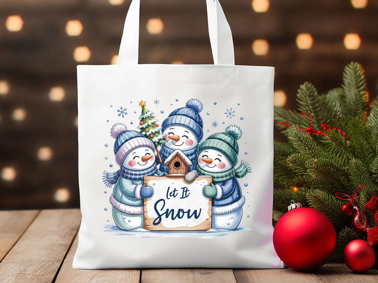 Let It Snow, Snowman Christmas Sublimation