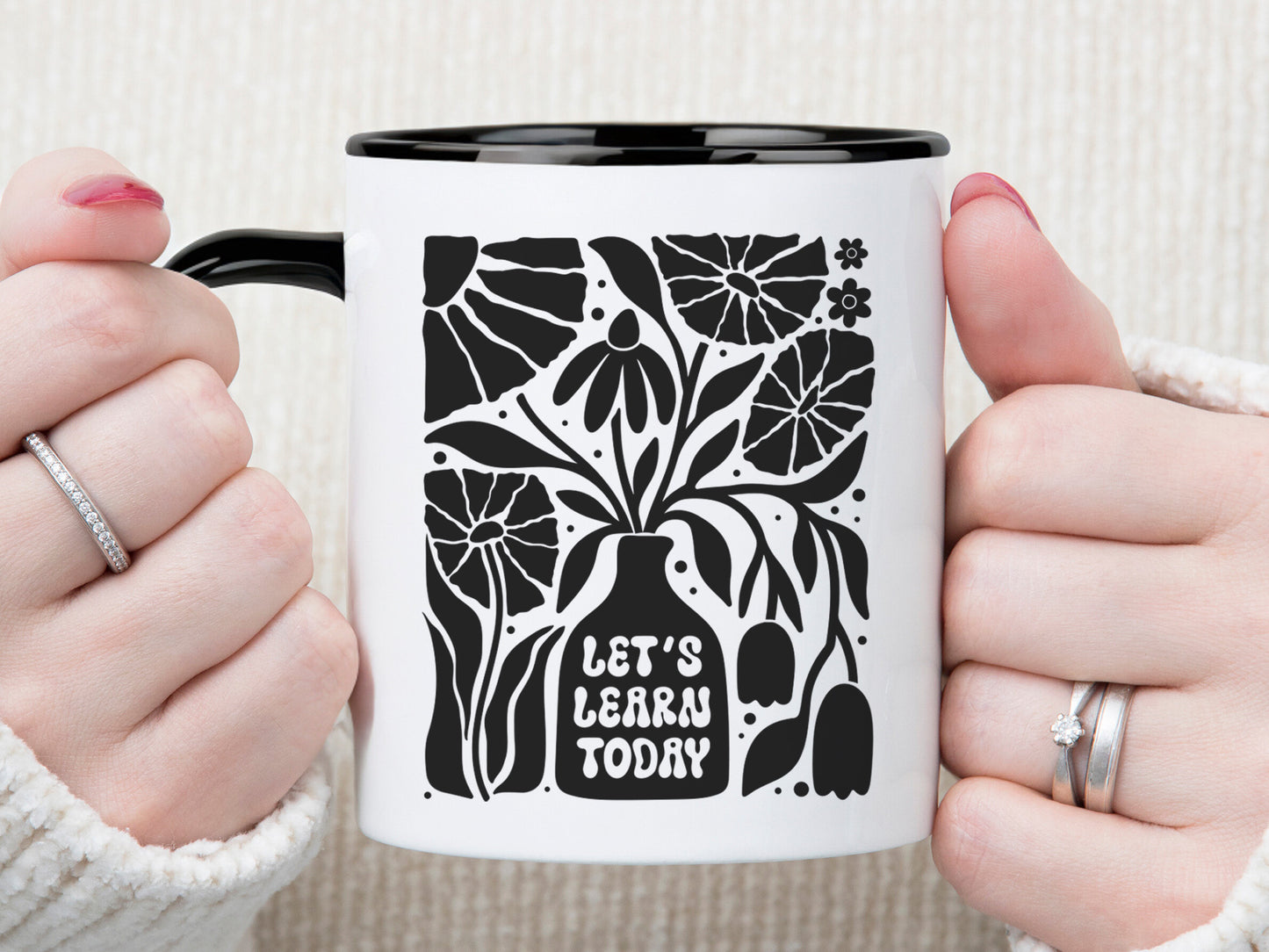 Let's Learn Today, Boho Floral Teacher Gift SVG