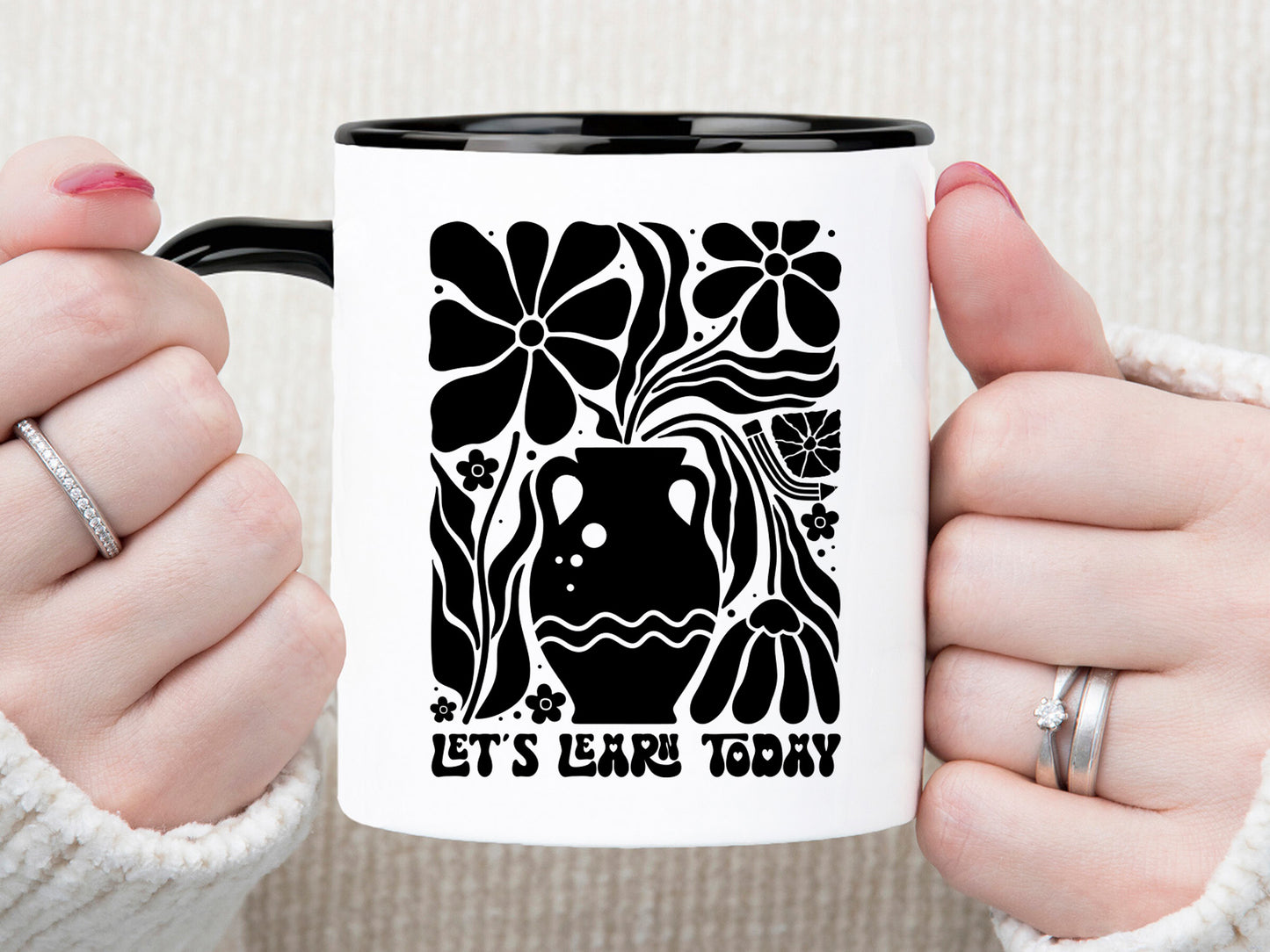 Let's Learn Today, Funny Teacher Boho Floral SVG