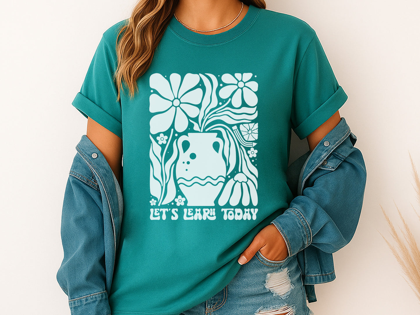 Let's Learn Today, Funny Teacher Boho Floral SVG