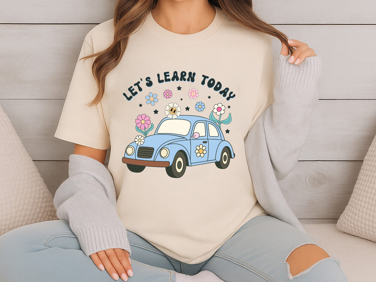 Let's Learn Today, Groovy Teacher Sublimation Print