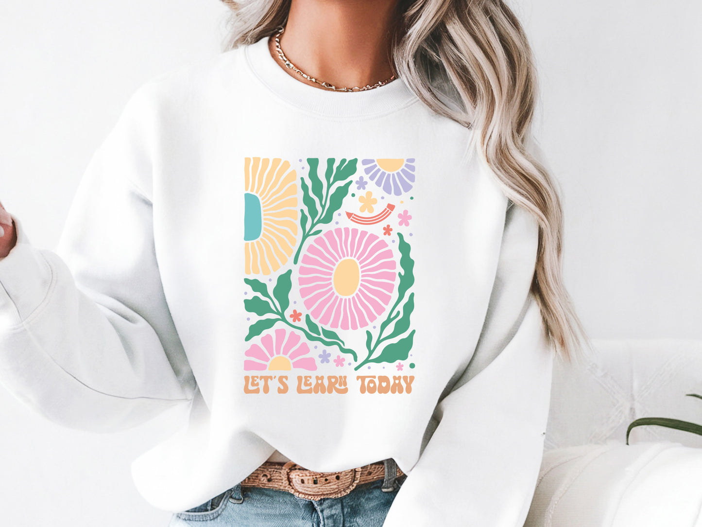 Let's Learn Today, Teacher Boho Floral SVG Design