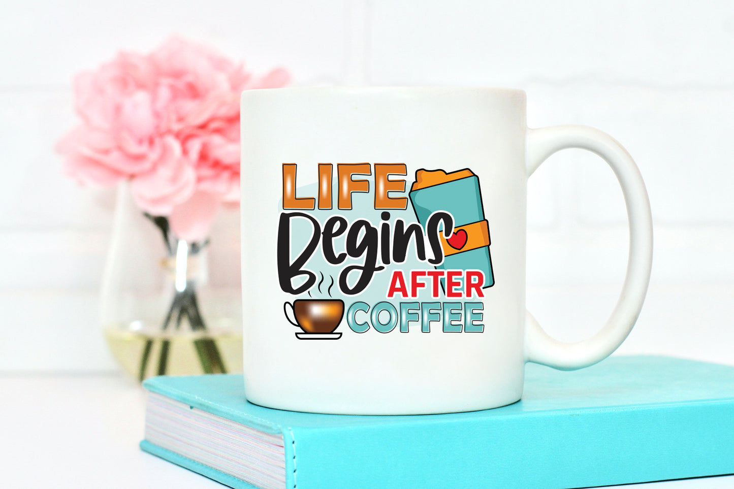 Life Begins After Coffee Sublimation Funny
