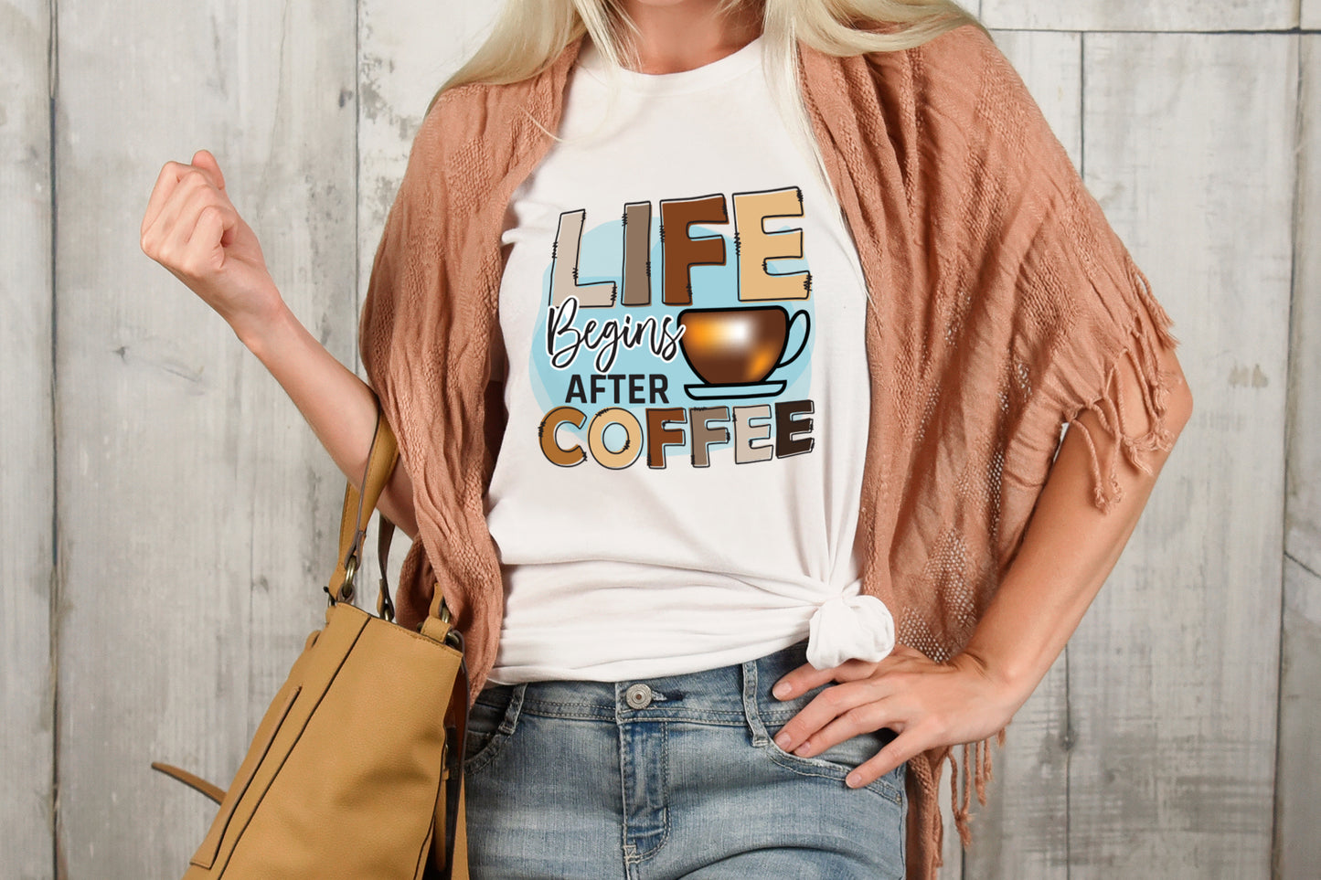 Life Begins After Coffee Sublimation PNG