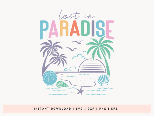 Lost in Paradise - Cute Summer SVG Vector