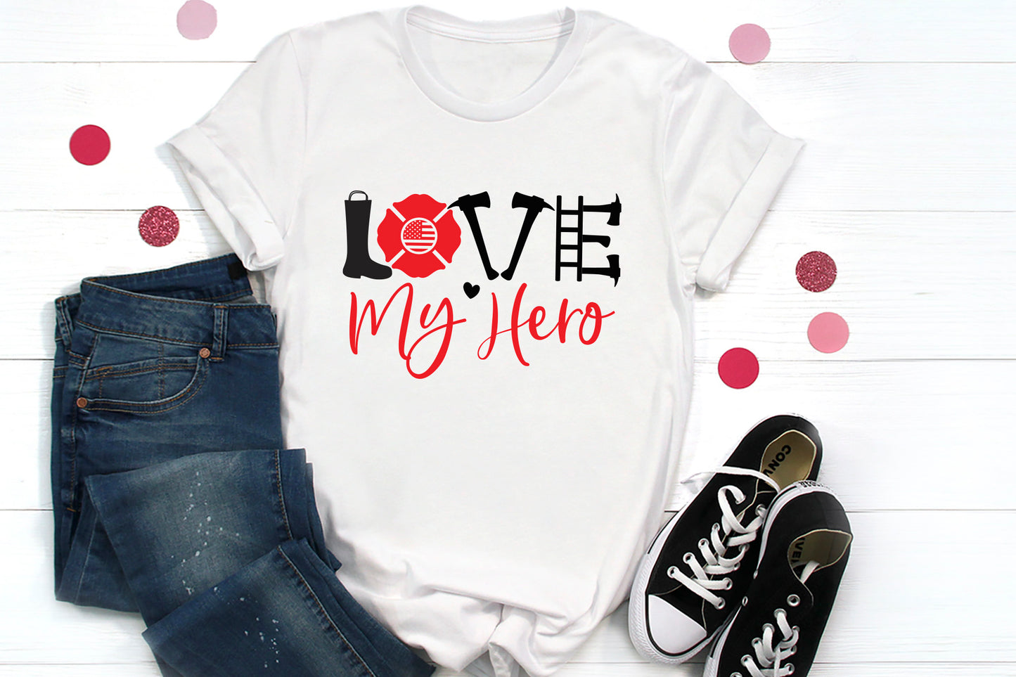 Love My Hero, Funny Firefighter SVG