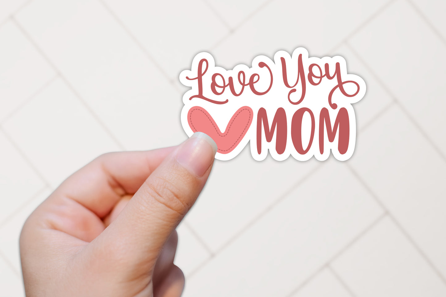 Love You Mom, Cute Mothers Day Sticker