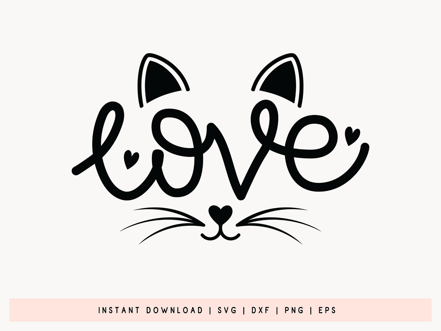 Love, Cute Cat SVG