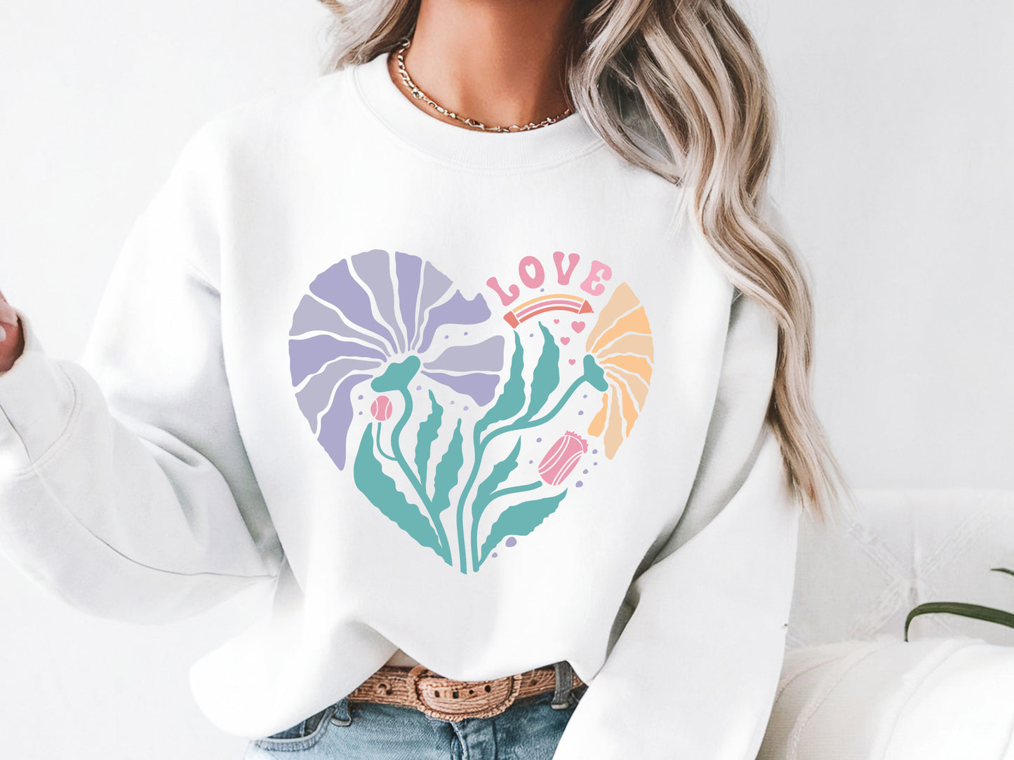 Love, Heart Teacher Boho Floral SVG