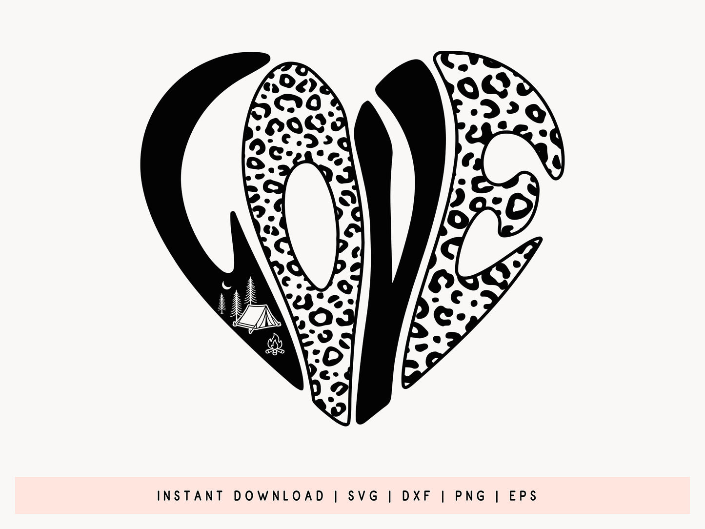 Love, Retro Camping SVG Vector File