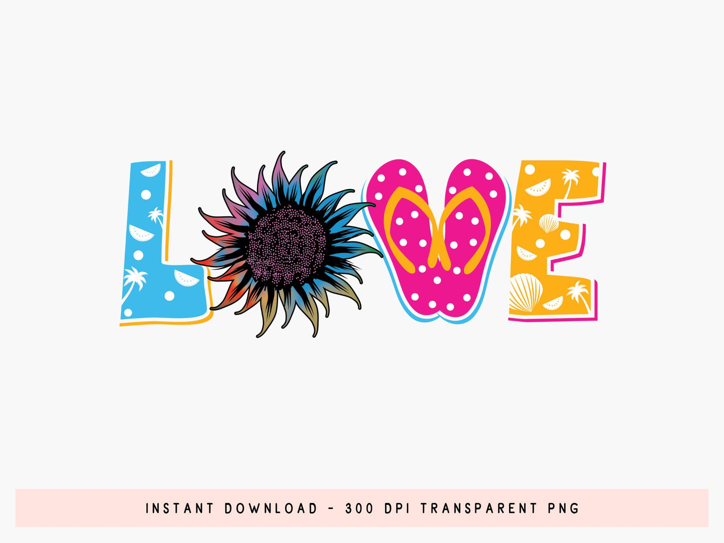 Love, Summer Sublimation Design PNG