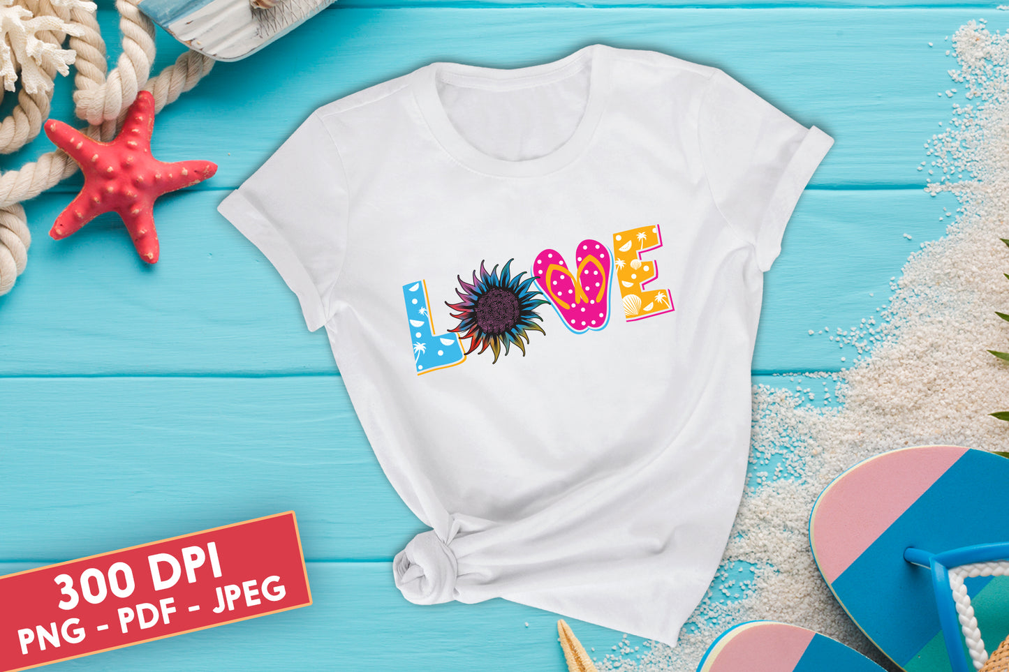 Love, Summer Sublimation Design PNG