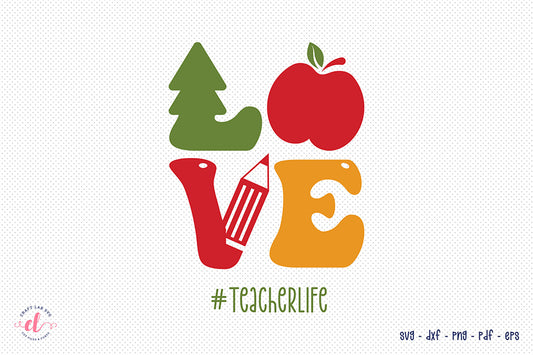 Love, Teacher Christmas Shirt SVG Design