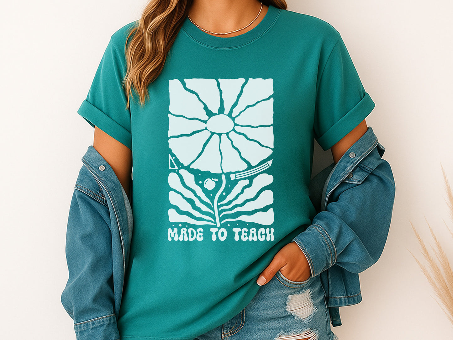 Made To Teach, Boho Floral Teacher SVG PNG