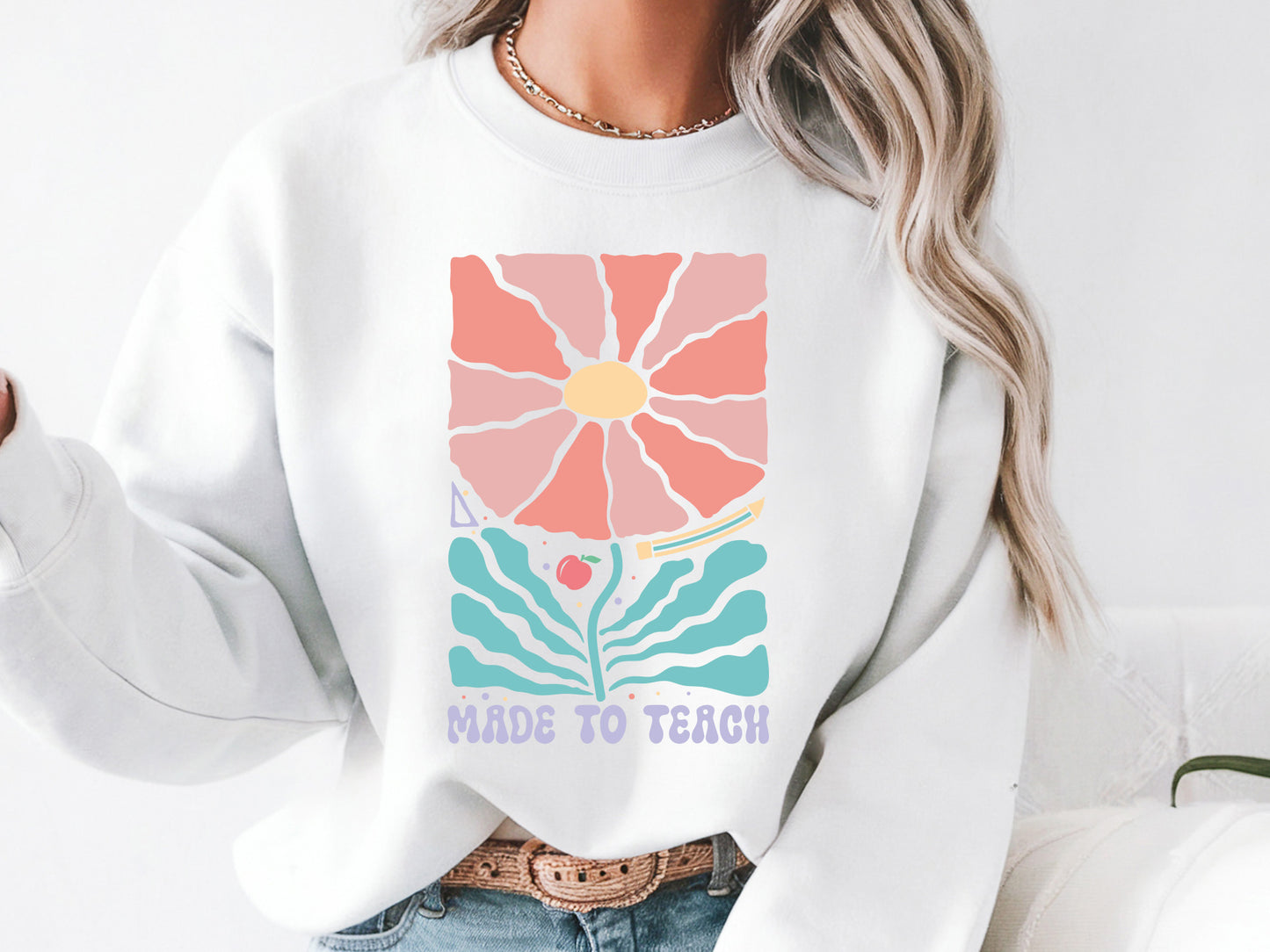 Made To Teach, Boho Floral Teacher SVG PNG