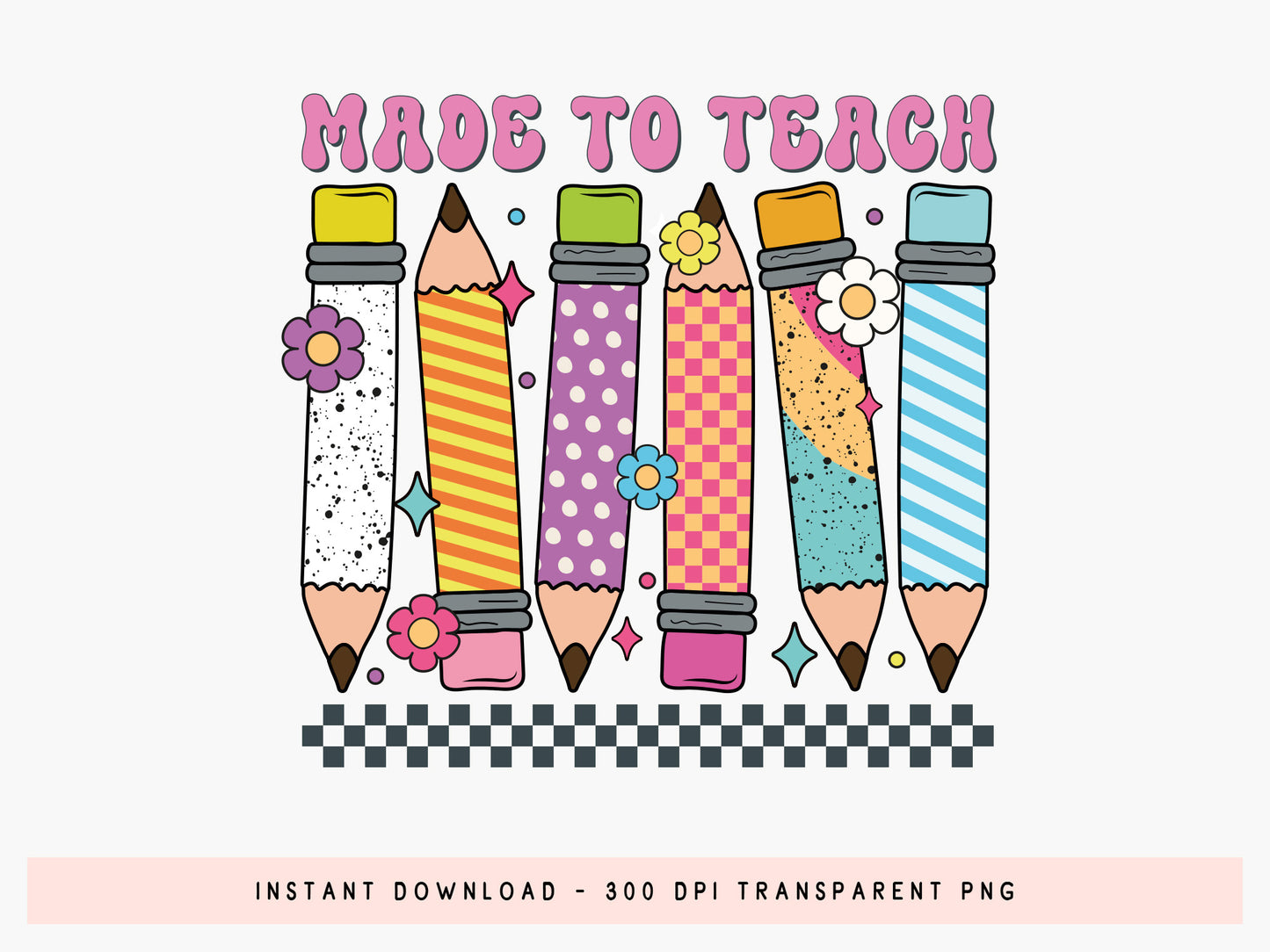 Made to Teach, Groovy Teacher Sublimation Transfer
