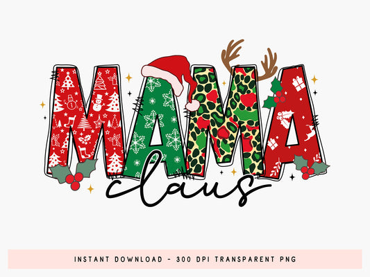 Mama Claus, Christmas PNG Sublimation Design