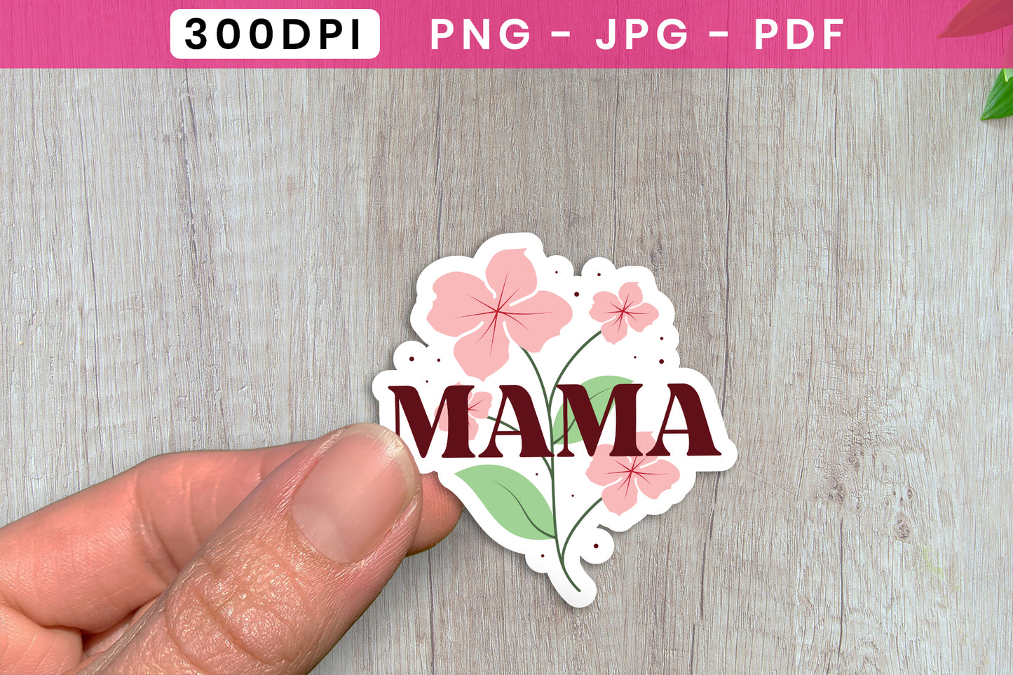 Mama, Floral Mother's Day Sticker