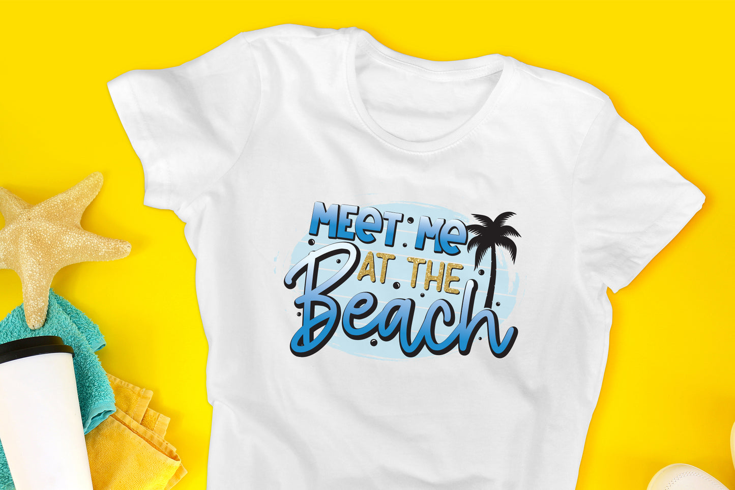 Meet Me At The Beach Sublimation Design
