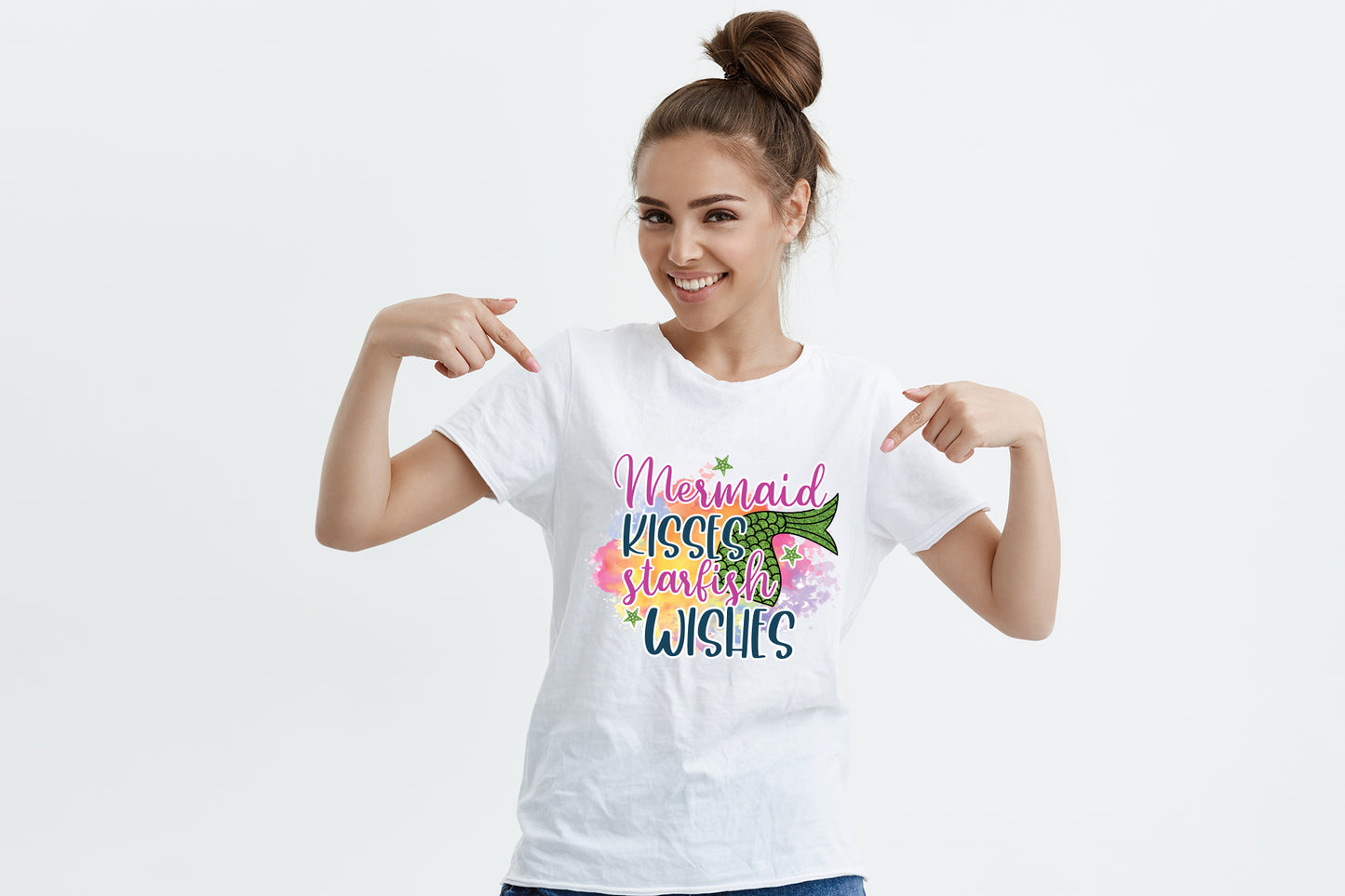 Mermaid Kisses Starfish Wishes, Summer PNG Sublimation