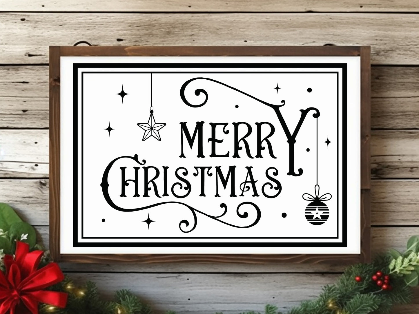 Merry Christmas Farmhouse Sign SVG