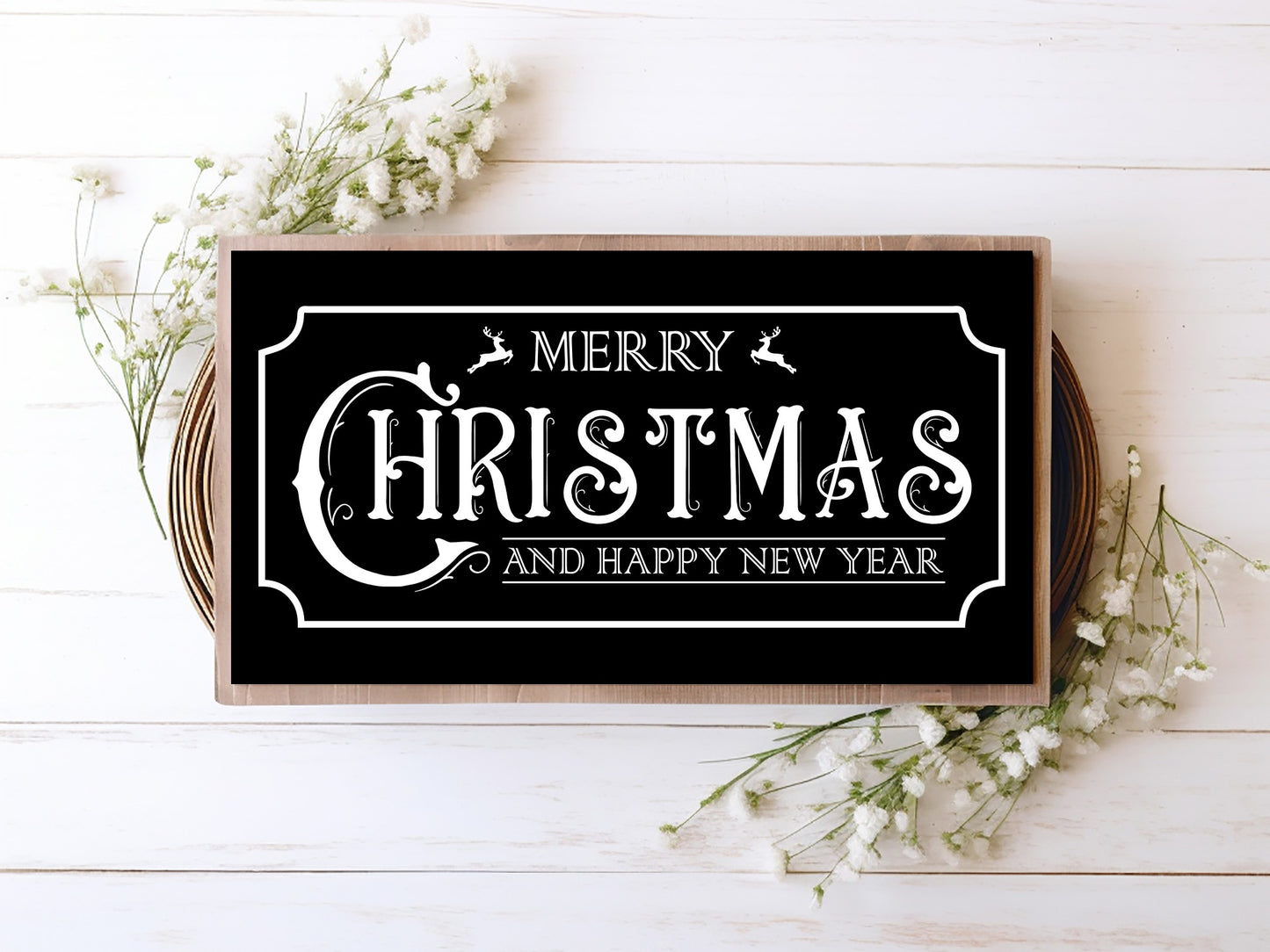 Merry Christmas Farmhouse Wood Sign SVG