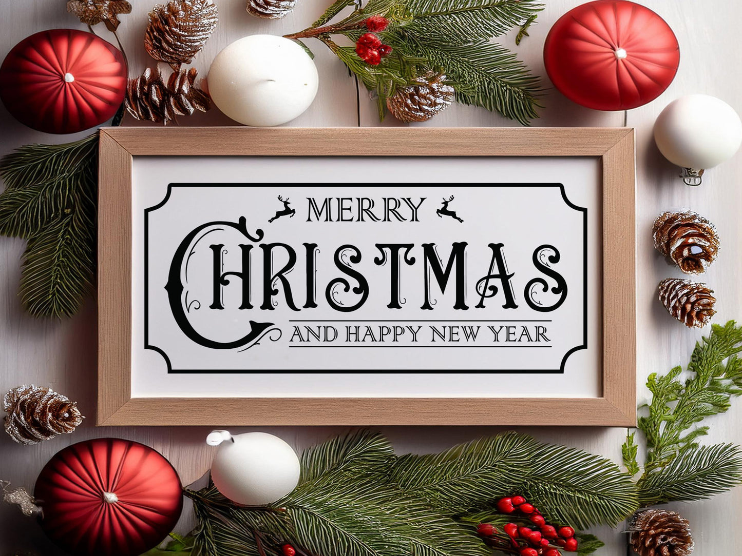 Merry Christmas Farmhouse Wood Sign SVG
