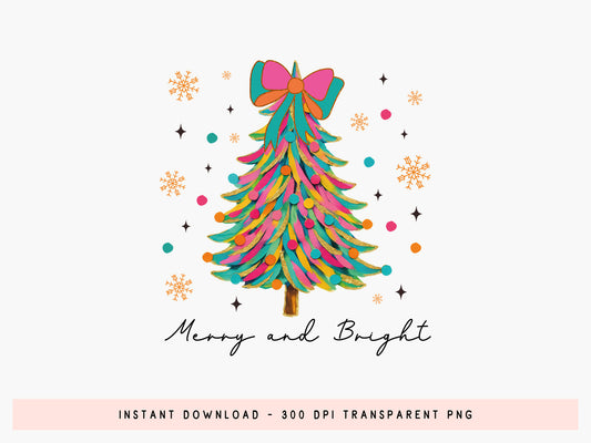 Merry and Bright, Coquette Christmas Tree Sublimation
