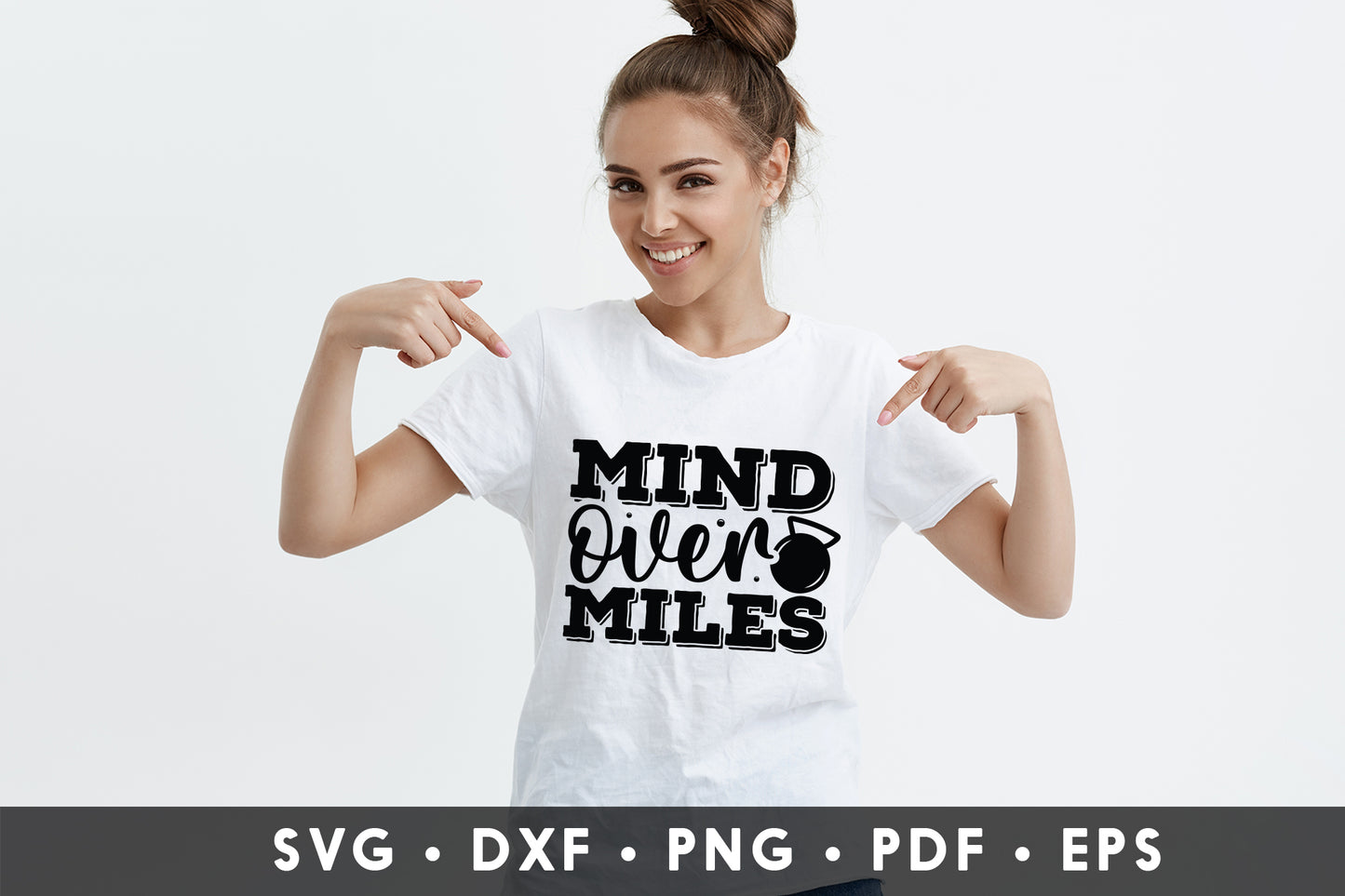 Mind Over Miles, Workout Saying SVG
