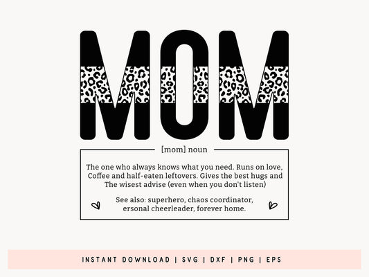 Mom Definition, Mothers Day SVG, DXF, EPS, PNG
