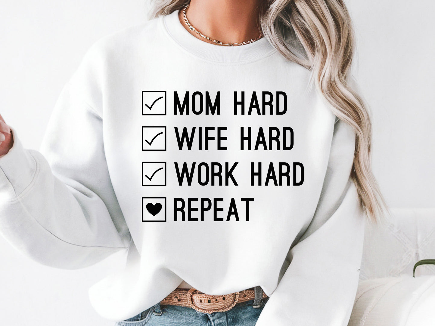 Mom Wife Work Hard Repeat, Mothers Day SVG Vector