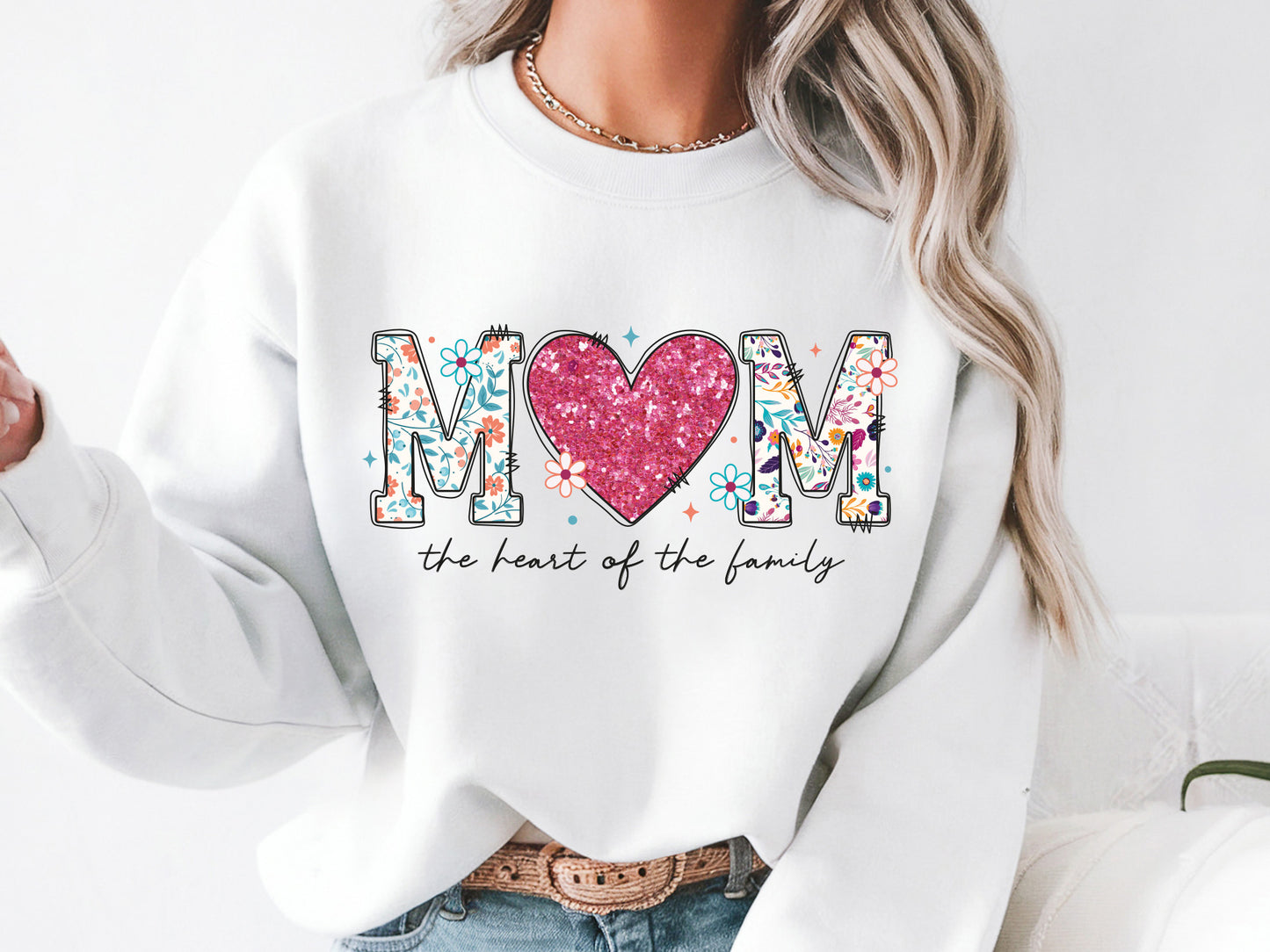 Mom the Heart of the Family, Mothers Day Sublimation