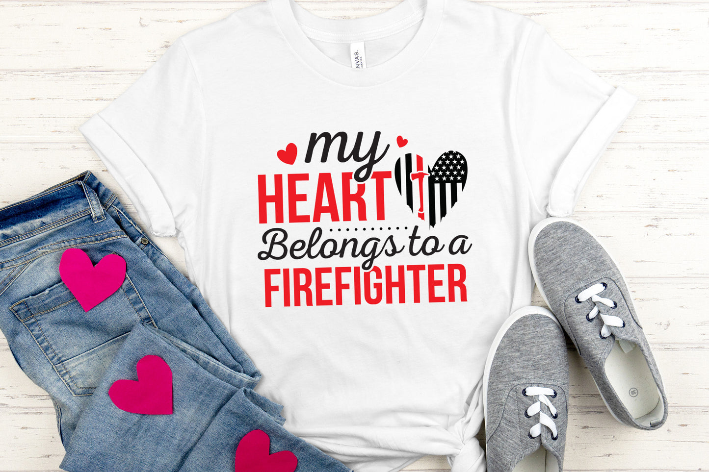 My Heart Belongs To A Firefighter SVG Vector