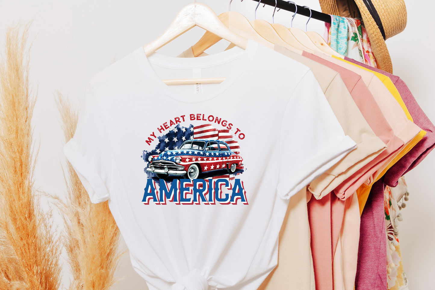 My Heart Belongs to America, 4th of July Sublimation PNG