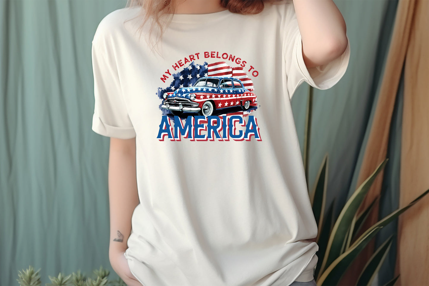 My Heart Belongs to America, 4th of July Sublimation PNG
