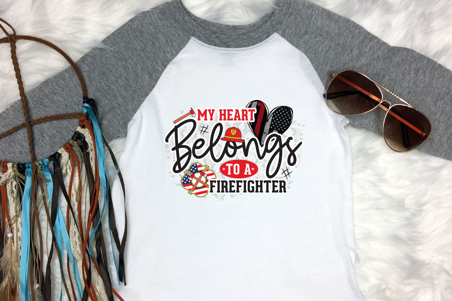My Heart Belongs to a Firefighter Sublimation