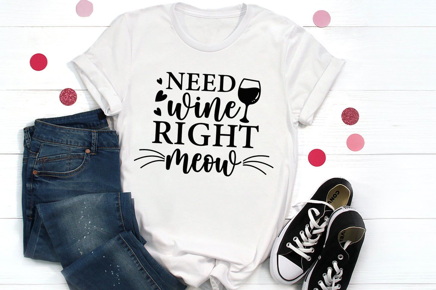 Need Wine Right Meow, Cat SVG Funny