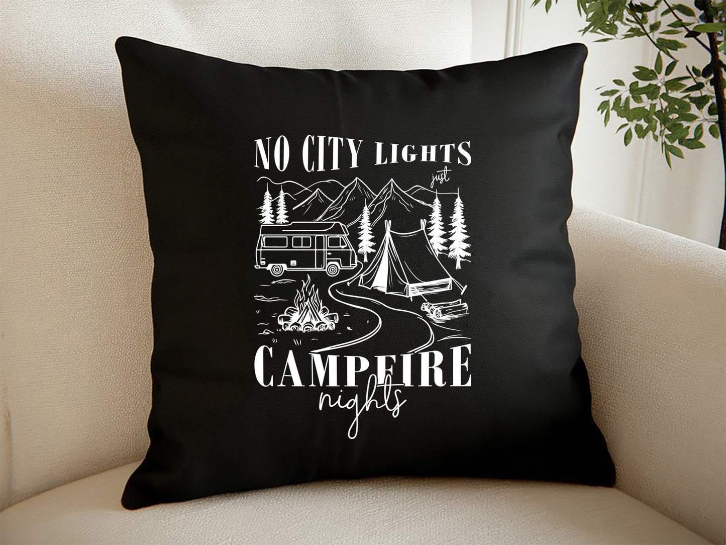 No City Lights Just Campfire Nights SVG Cut File