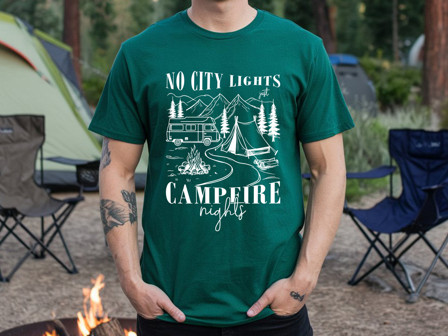 No City Lights Just Campfire Nights SVG Cut File