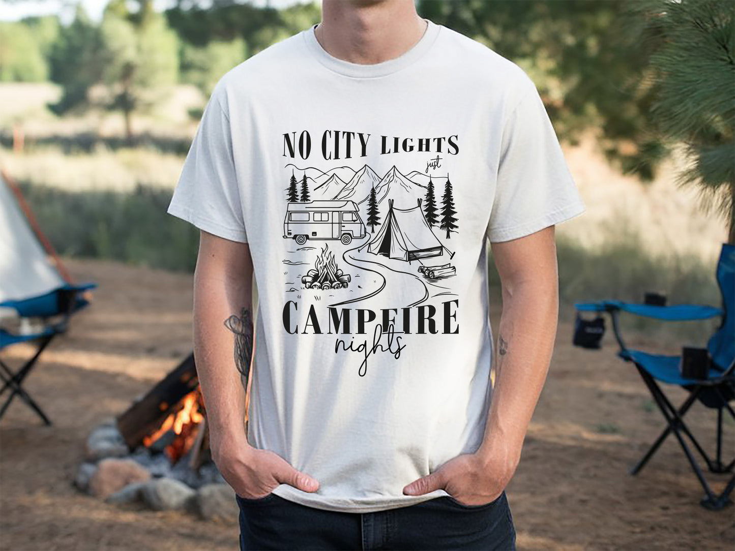 No City Lights Just Campfire Nights SVG Cut File