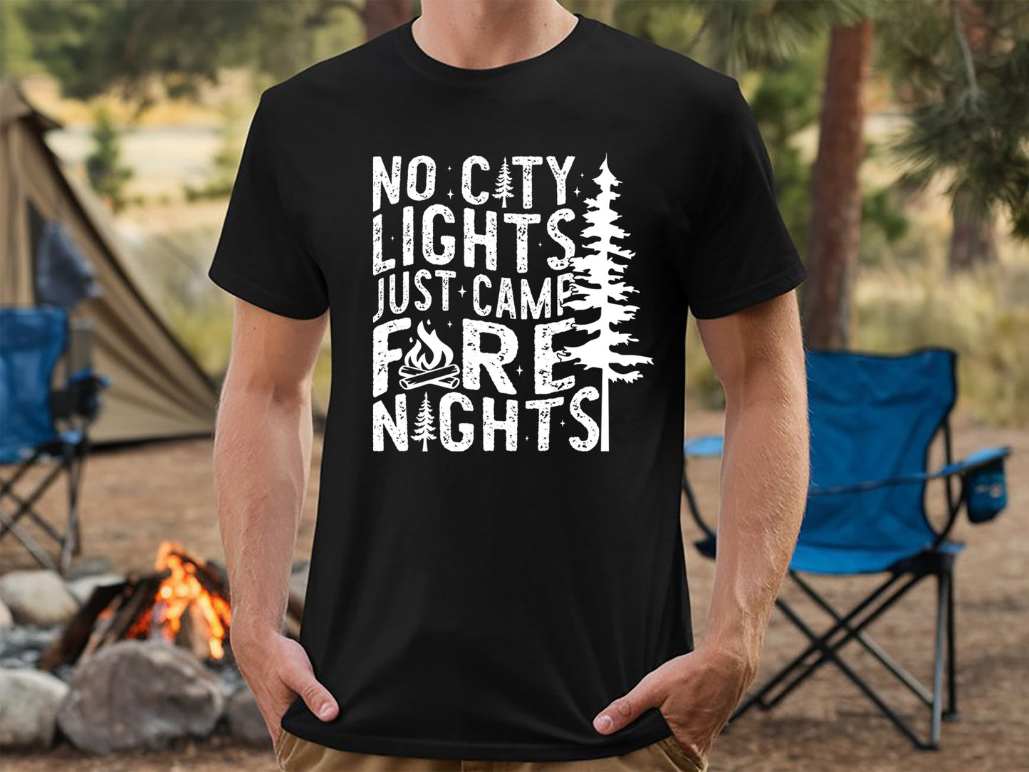No City lights Just Campfire Nights, Camping SVG File