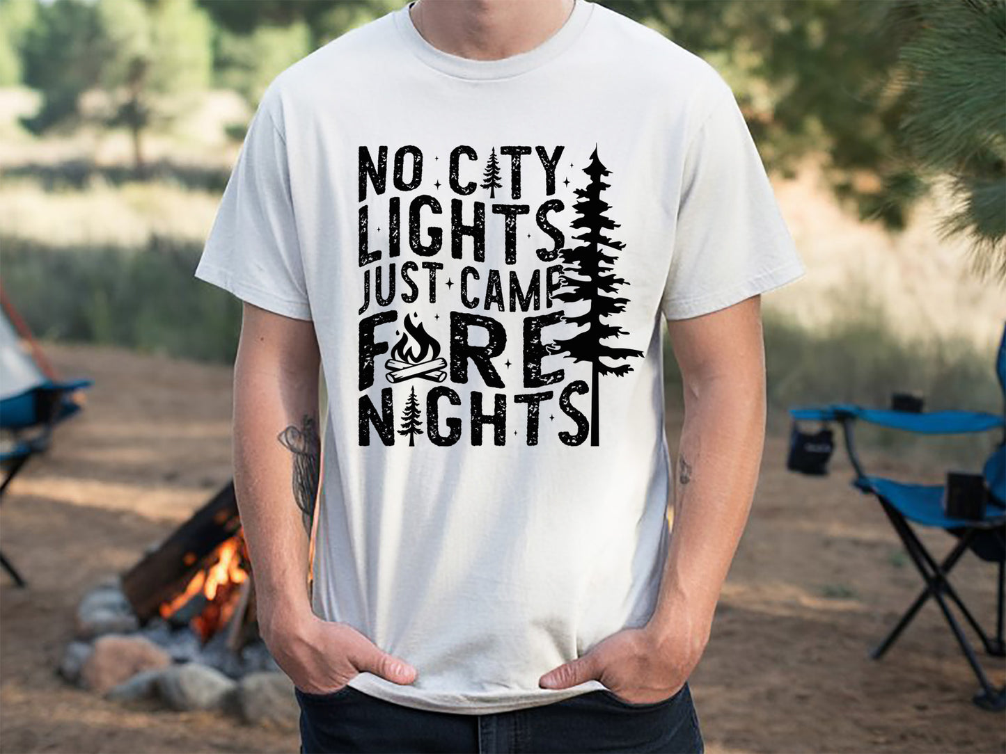 No City lights Just Campfire Nights, Camping SVG File