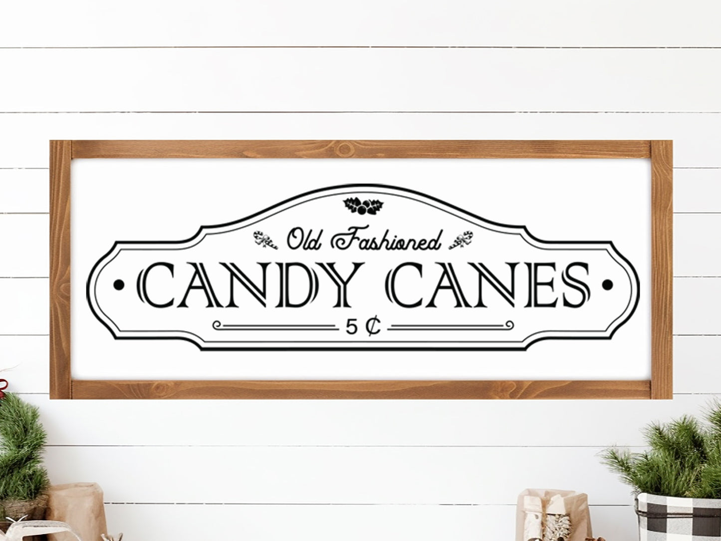 Old Fashioned Candy Canes - Christmas farmhouse Sign SVG