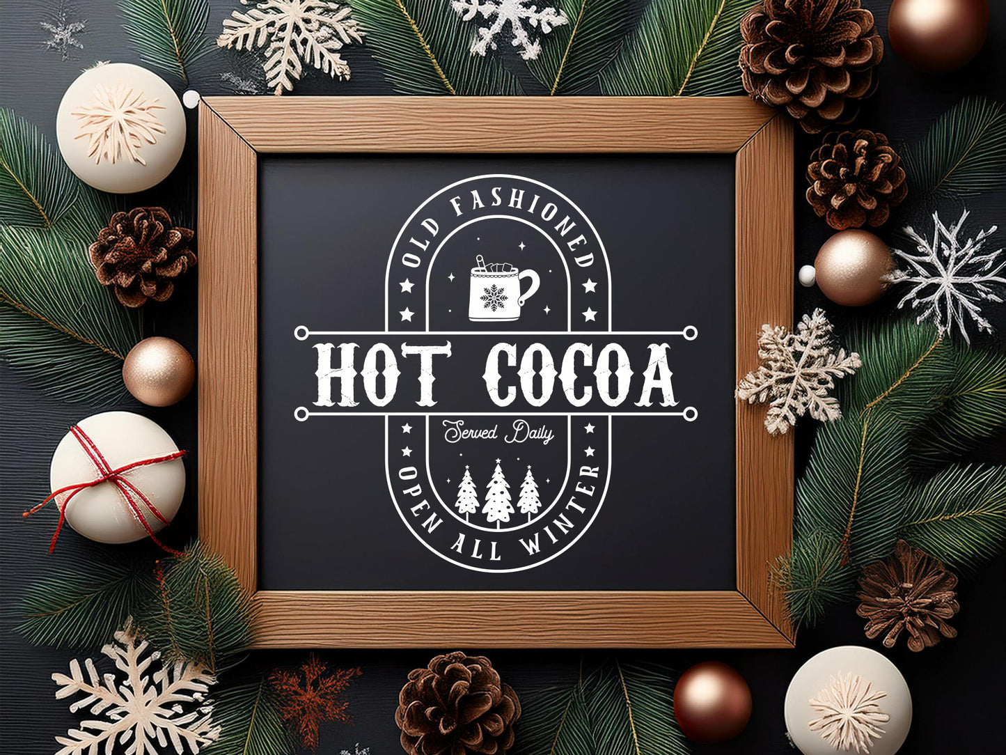 Old Fashioned Hot Cocoa Sign Making SVG
