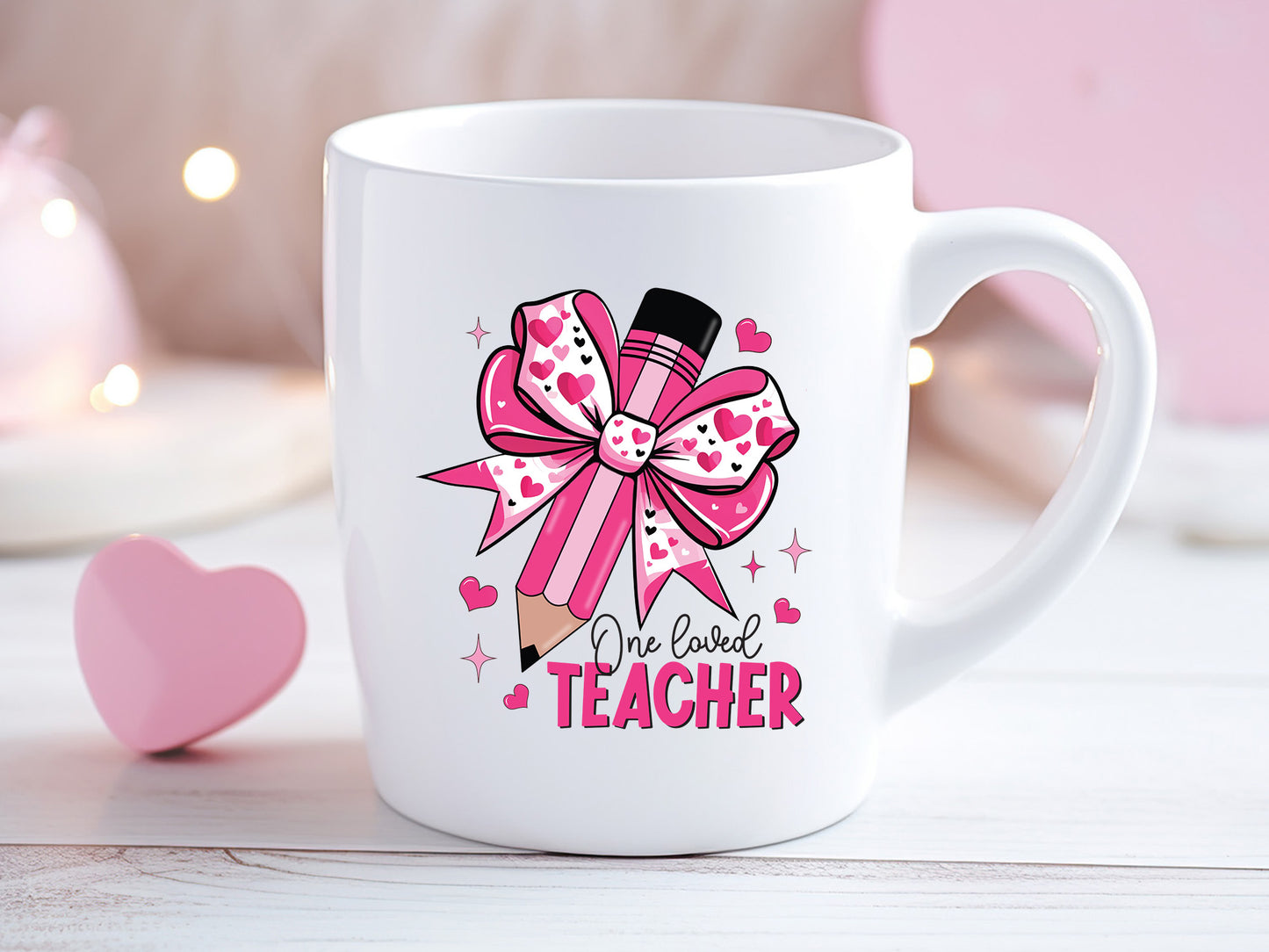 One Loved Teacher - Cute Coquette Valentine Sublimation