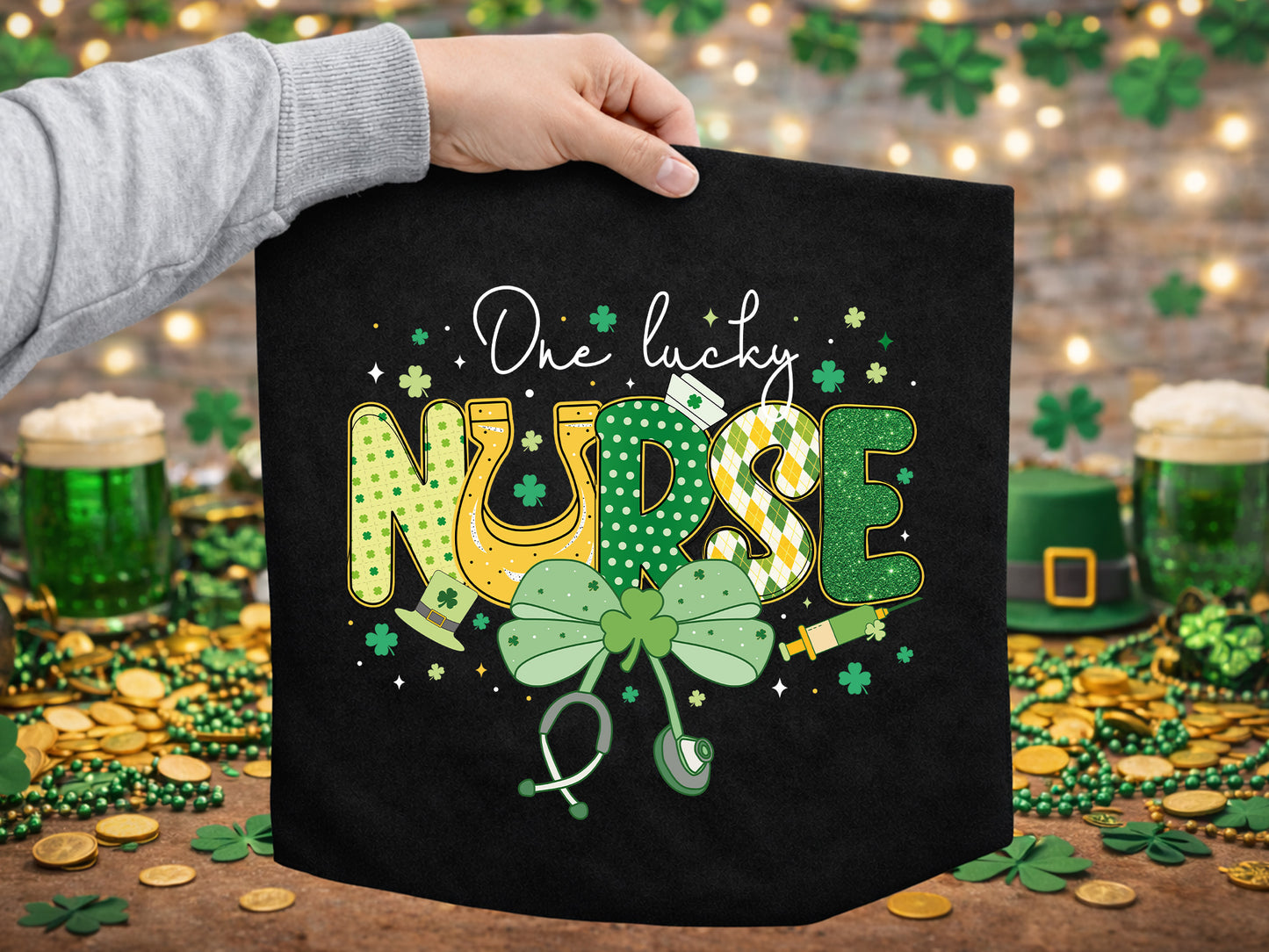 One Lucky Nurse, Preppy St Patrick's Day PNG