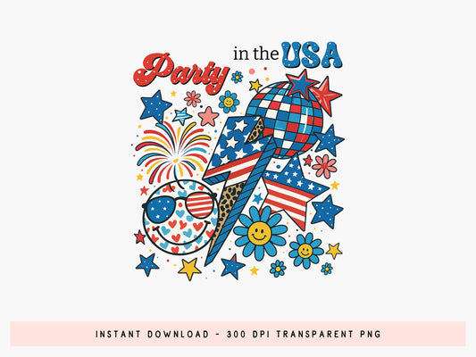 Party In The USA, Funny 4th of July Sublimation