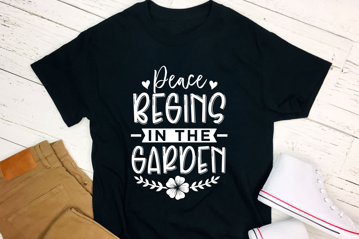 Peace Begins in the Garden, Gardening SVG