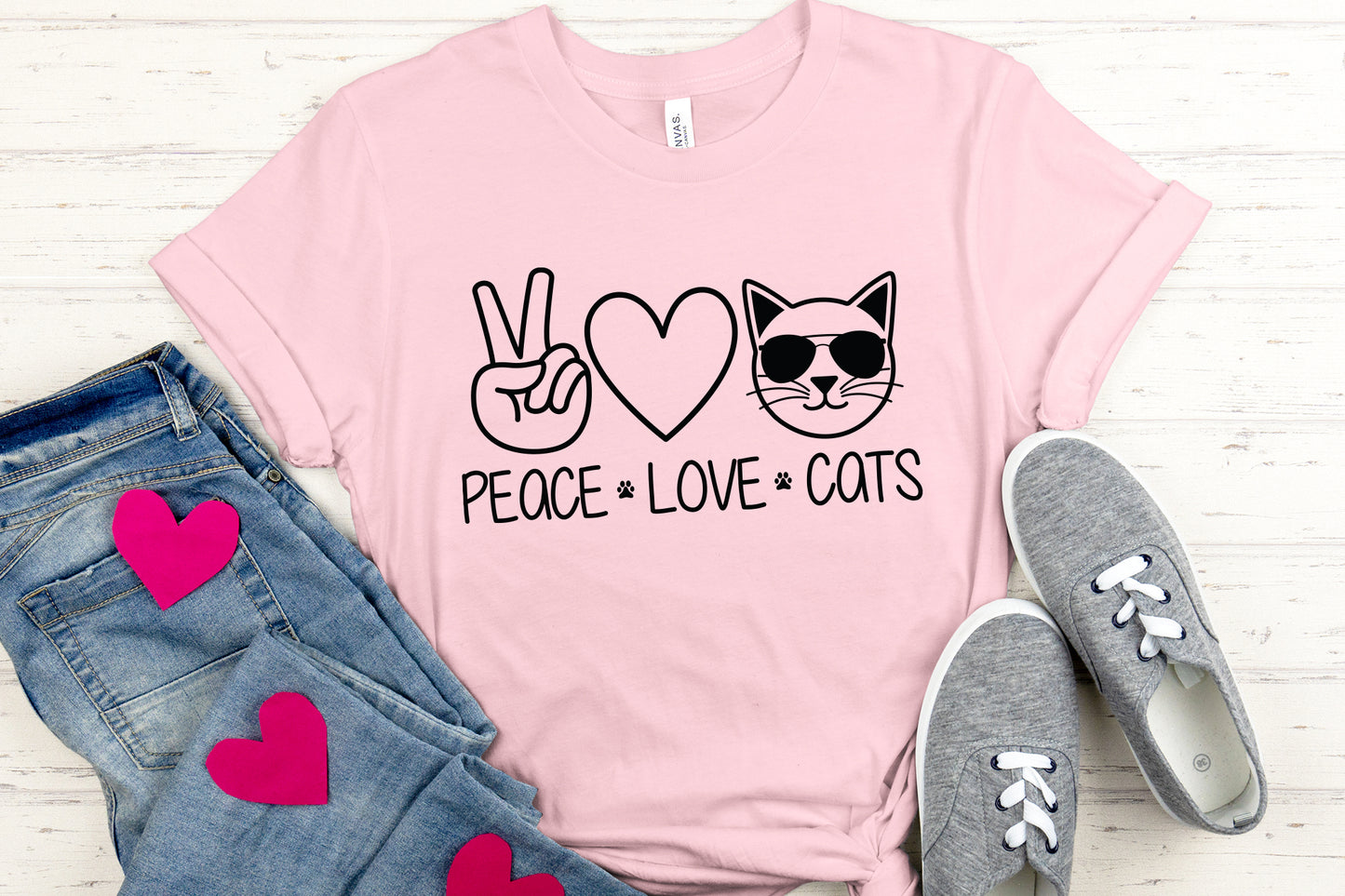 Peace Love Cats SVG Silhouette