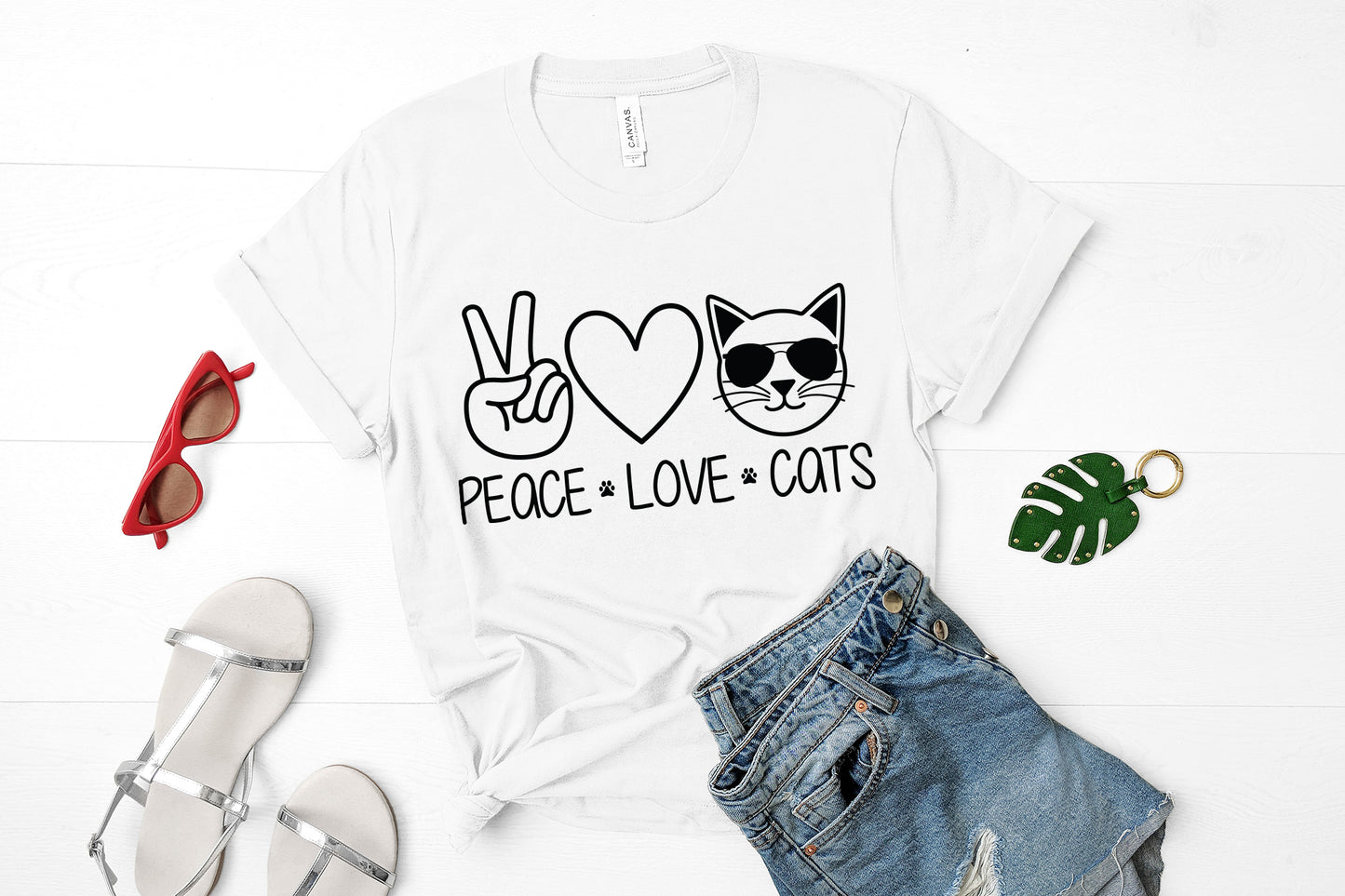 Peace Love Cats SVG Silhouette